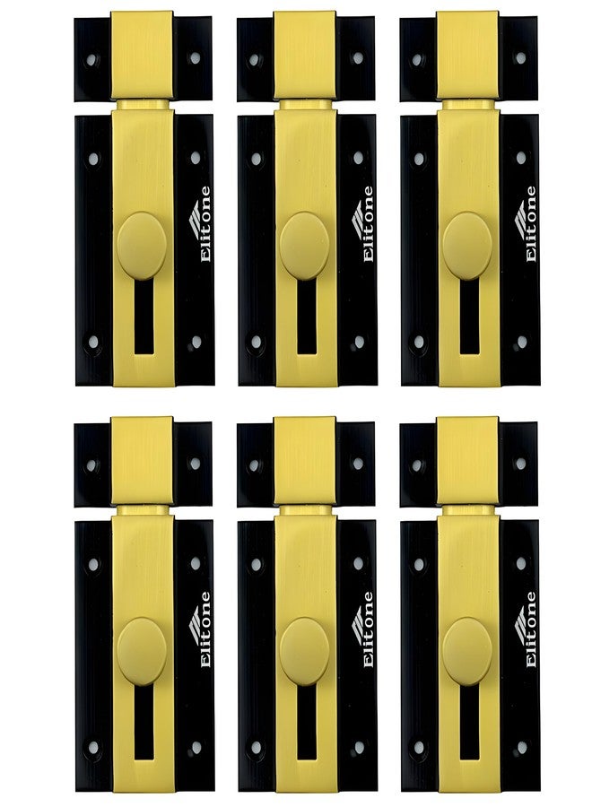 ELITONE Latch Lock Tower Bolt for Door Security,Home, Bathroom, Kitchen,Office (Baby Latch)(Pack of 6,Z Black + Gold, 3 inch) - Image 2